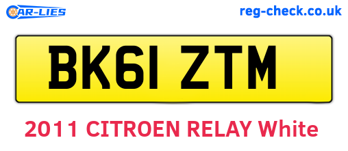 BK61ZTM are the vehicle registration plates.