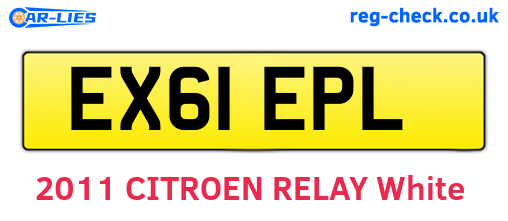 EX61EPL are the vehicle registration plates.