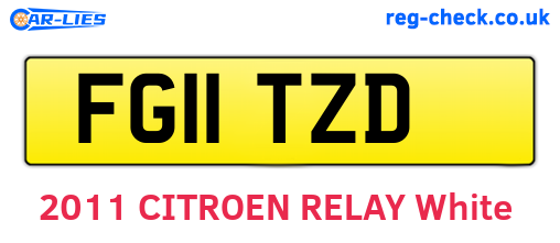 FG11TZD are the vehicle registration plates.