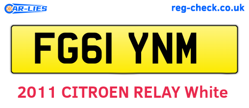 FG61YNM are the vehicle registration plates.