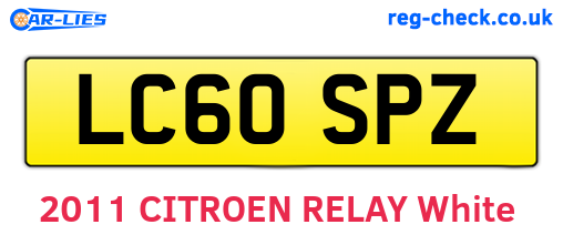 LC60SPZ are the vehicle registration plates.
