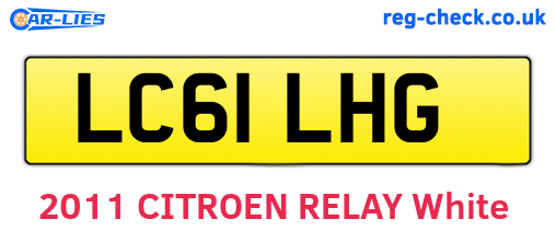 LC61LHG are the vehicle registration plates.