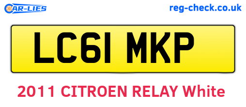 LC61MKP are the vehicle registration plates.