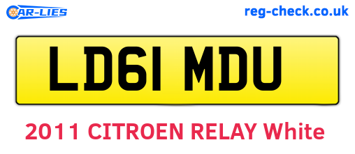 LD61MDU are the vehicle registration plates.