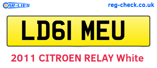 LD61MEU are the vehicle registration plates.