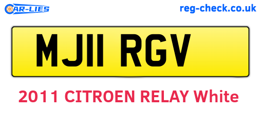 MJ11RGV are the vehicle registration plates.