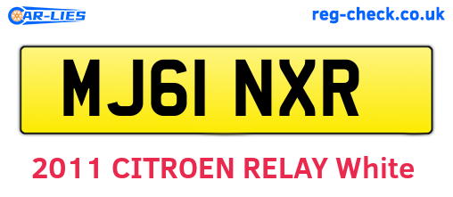 MJ61NXR are the vehicle registration plates.