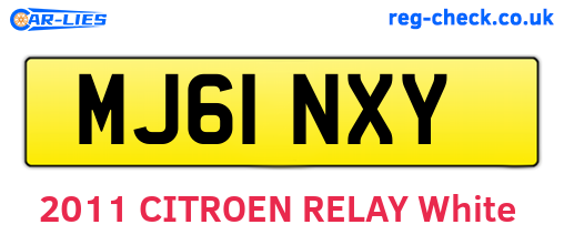MJ61NXY are the vehicle registration plates.