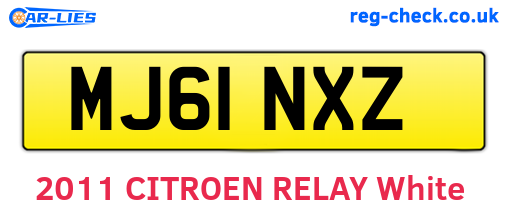 MJ61NXZ are the vehicle registration plates.