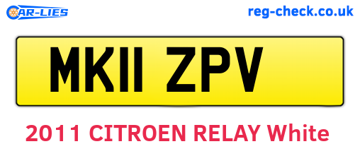 MK11ZPV are the vehicle registration plates.