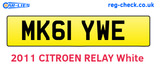 MK61YWE are the vehicle registration plates.