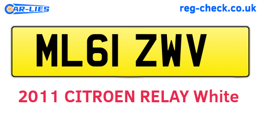 ML61ZWV are the vehicle registration plates.