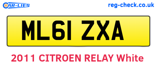 ML61ZXA are the vehicle registration plates.