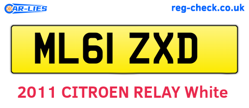 ML61ZXD are the vehicle registration plates.