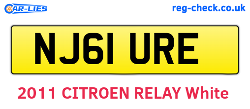 NJ61URE are the vehicle registration plates.