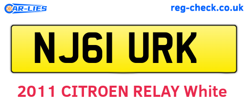 NJ61URK are the vehicle registration plates.