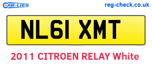 NL61XMT are the vehicle registration plates.