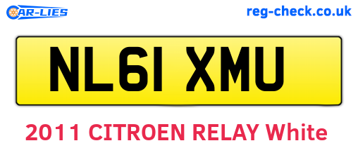 NL61XMU are the vehicle registration plates.