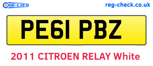 PE61PBZ are the vehicle registration plates.