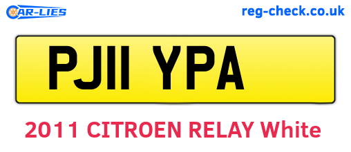 PJ11YPA are the vehicle registration plates.