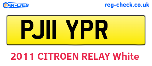 PJ11YPR are the vehicle registration plates.