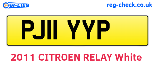 PJ11YYP are the vehicle registration plates.