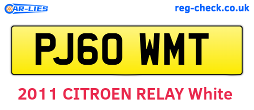 PJ60WMT are the vehicle registration plates.