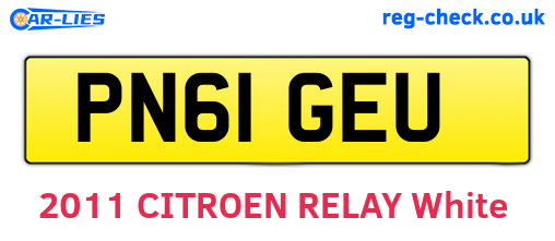 PN61GEU are the vehicle registration plates.