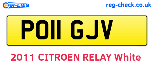 PO11GJV are the vehicle registration plates.