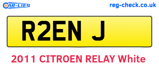 R2ENJ are the vehicle registration plates.