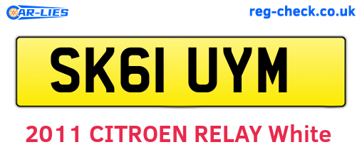SK61UYM are the vehicle registration plates.