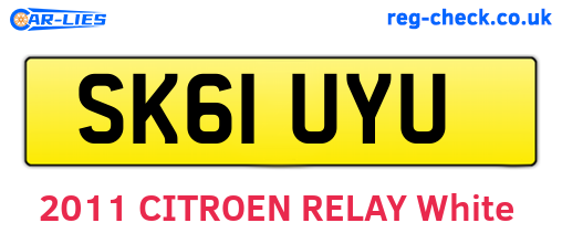 SK61UYU are the vehicle registration plates.