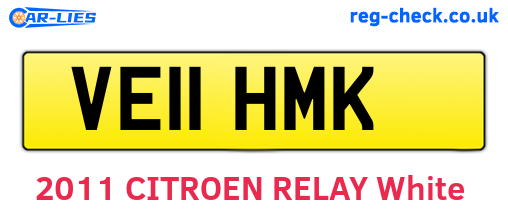 VE11HMK are the vehicle registration plates.