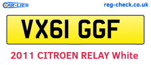 VX61GGF are the vehicle registration plates.