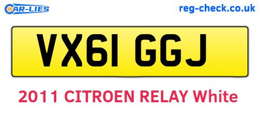 VX61GGJ are the vehicle registration plates.