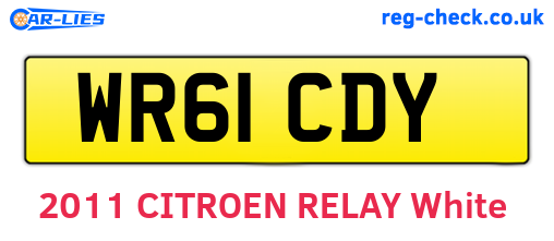 WR61CDY are the vehicle registration plates.