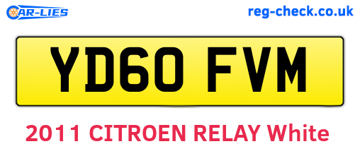 YD60FVM are the vehicle registration plates.