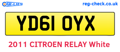 YD61OYX are the vehicle registration plates.