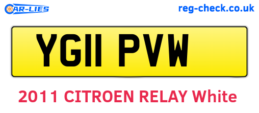 YG11PVW are the vehicle registration plates.