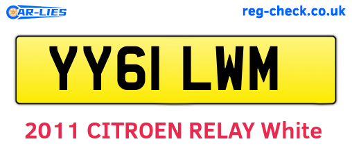 YY61LWM are the vehicle registration plates.