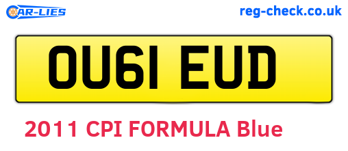 OU61EUD are the vehicle registration plates.