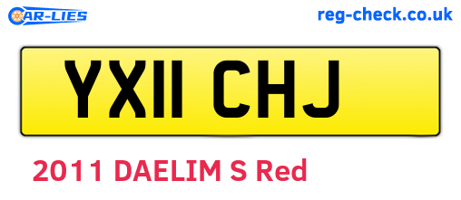YX11CHJ are the vehicle registration plates.