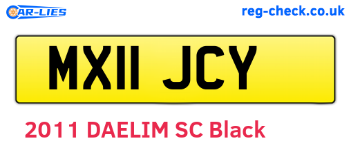 MX11JCY are the vehicle registration plates.