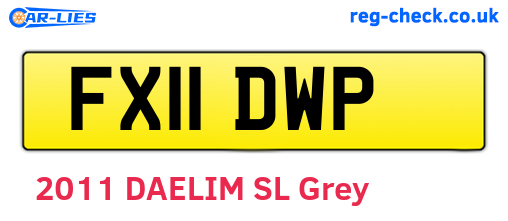 FX11DWP are the vehicle registration plates.