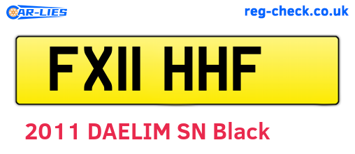FX11HHF are the vehicle registration plates.
