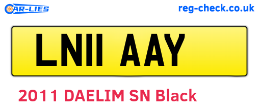 LN11AAY are the vehicle registration plates.