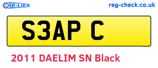 S3APC are the vehicle registration plates.