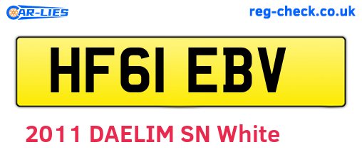 HF61EBV are the vehicle registration plates.