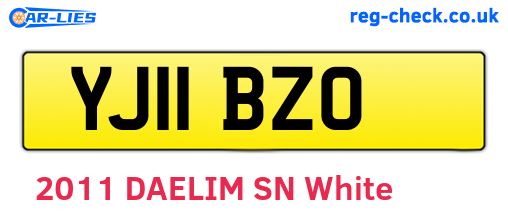 YJ11BZO are the vehicle registration plates.