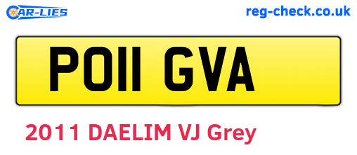 PO11GVA are the vehicle registration plates.